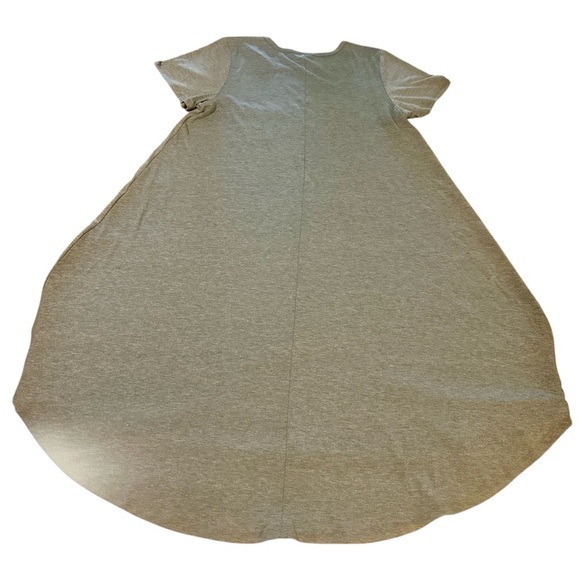 Lularoe Swing Tunic Top Size Medium Heather Gray Short Sleeve Chest Pocket - Picture 3 of 9